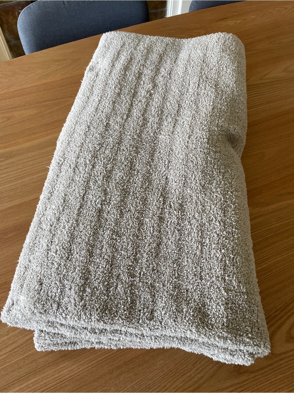 Pottery Barn Beige/Taupe Plush Throw Blanket 58"x56"
